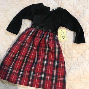 🎁Velvet & Plaid Dress